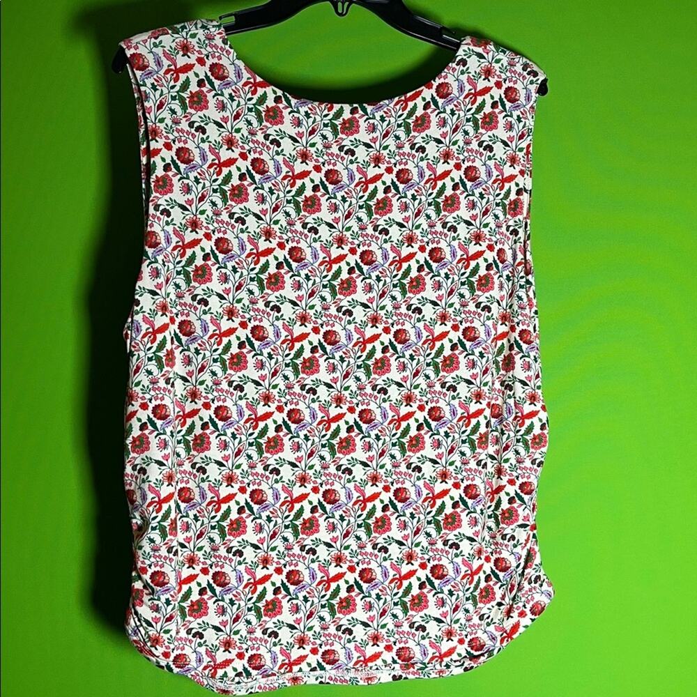 Gibson & Latimer Khaki Multicolor Floral Blouse Size XXL - Picture 4 of 5